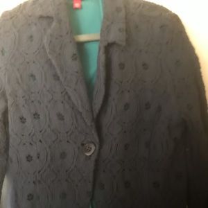 Navy blue lace blazer